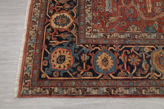 Retro Mahal Classic High Quality Wool Area Rug, Color-Red/Navy...Multiple Sizes Available
