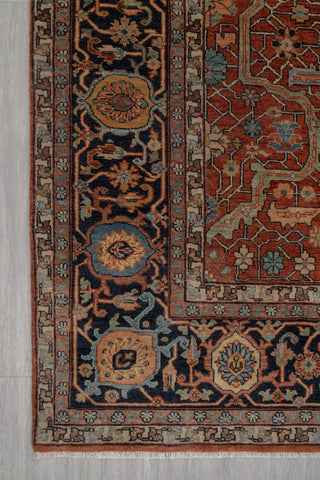 Retro Mahal Classic High Quality Wool Area Rug, Color-Red/Navy...Multiple Sizes Available