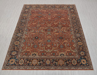 Retro Mahal Classic High Quality Wool Area Rug, Color-Red/Navy...Multiple Sizes Available