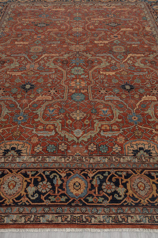 Retro Mahal Classic High Quality Wool Area Rug, Color-Red/Navy...Multiple Sizes Available