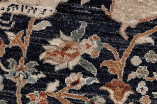 2.08X15.03 J.Blue Bird Modern Birds Scene Oushak Soft Shiny Look Hand Knotted Hand Spun Wool Rug JC-828