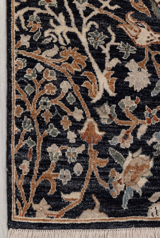 2.08X15.03 J.Blue Bird Modern Birds Scene Oushak Soft Shiny Look Hand Knotted Hand Spun Wool Rug JC-828