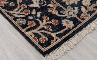2.08X15.03 J.Blue Bird Modern Birds Scene Oushak Soft Shiny Look Hand Knotted Hand Spun Wool Rug JC-828