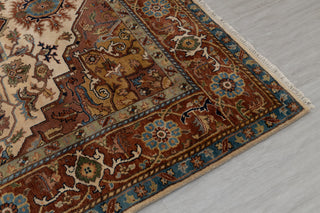 Rust Coral Serapi Classic Persian Retro high Quality Rug Hand Knotted 100% Wool Rug