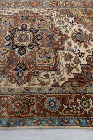 Rust Coral Serapi Classic Persian Retro high Quality Rug Hand Knotted 100% Wool Rug