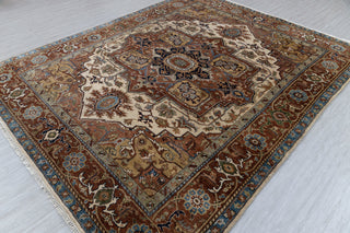 Rust Coral Serapi Classic Persian Retro high Quality Rug Hand Knotted 100% Wool Rug