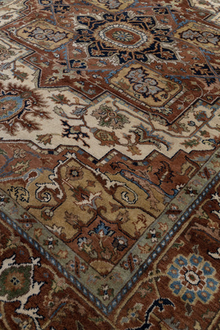Rust Coral Serapi Classic Persian Retro high Quality Rug Hand Knotted 100% Wool Rug