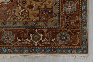 Rust Coral Serapi Classic Persian Retro high Quality Rug Hand Knotted 100% Wool Rug
