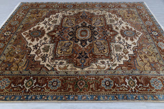 Rust Coral Serapi Classic Persian Retro high Quality Rug Hand Knotted 100% Wool Rug