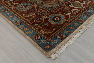 Rust Coral Serapi Classic Persian Retro high Quality Rug Hand Knotted 100% Wool Rug