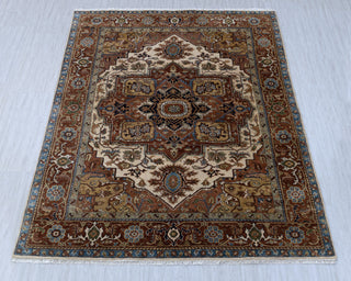 Rust Coral Serapi Classic Persian Retro high Quality Rug Hand Knotted 100% Wool Rug