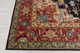 9x12 Blue Red Antique Serapi Classic Persian Bidjar high Quality Rug Hand Knotted 100% Wool Rug, Rug G-3113