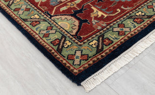 9x12 Blue Red Antique Serapi Classic Persian Bidjar high Quality Rug Hand Knotted 100% Wool Rug, Rug G-3113