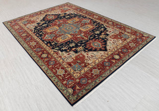 9x12 Blue Red Antique Serapi Classic Persian Bidjar high Quality Rug Hand Knotted 100% Wool Rug, Rug G-3113