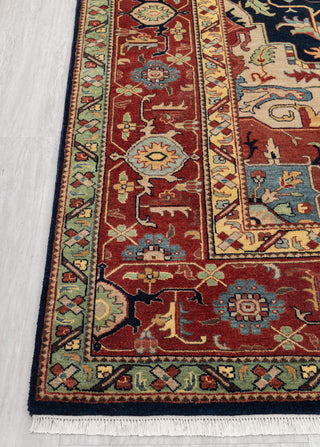 9x12 Blue Red Antique Serapi Classic Persian Bidjar high Quality Rug Hand Knotted 100% Wool Rug, Rug G-3113