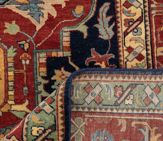 9x12 Blue Red Antique Serapi Classic Persian Bidjar high Quality Rug Hand Knotted 100% Wool Rug, Rug G-3113