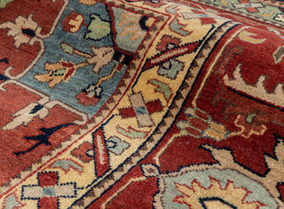 9x12 Blue Red Antique Serapi Classic Persian Bidjar high Quality Rug Hand Knotted 100% Wool Rug, Rug G-3113