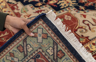 9x12 Blue Red Antique Serapi Classic Persian Bidjar high Quality Rug Hand Knotted 100% Wool Rug, Rug G-3113