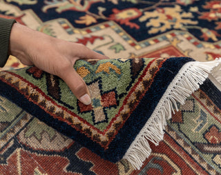 9x12 Blue Red Antique Serapi Classic Persian Bidjar high Quality Rug Hand Knotted 100% Wool Rug, Rug G-3113