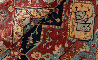 9x12 Blue Red Antique Serapi Classic Persian Bidjar high Quality Rug Hand Knotted 100% Wool Rug, Rug G-3113