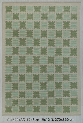 Olive Green Blue Scandinavian Design High Quality Hand Woven Flatweave Kilim Modern Boho Geometric Rug,Customize in Any Size AD-12