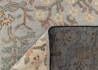 Blue Cream Birds Garden Oushak Soft Hand Knotted Hand Spun Wool Rug #1140