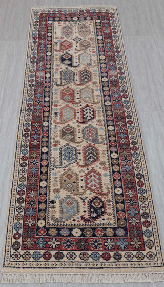 2.6x8 Ft. Cream Red Senneh Antique Reproduction High Quality Runner Rug, CUSTOM Sizes available JC-2241