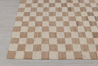 Checkered Natural Wool Jute Ivory High Quality Hand Woven Premium Quality Boho Style Rug, Moroccan Bohemian Decor Inspired- TN-94