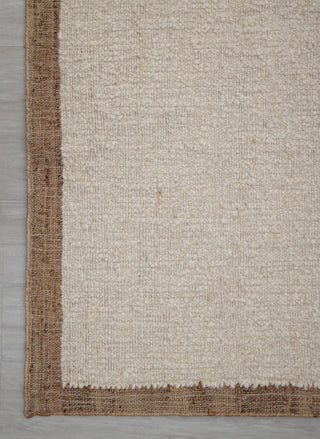 Natural Wool Jute Ivory Solid Plain High Quality Hand Woven Premium Quality Boho Style Rug, Moroccan Bohemian Decor Inspired- TN-95