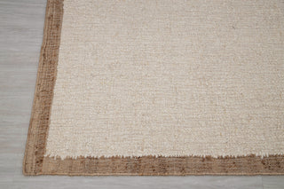 Natural Wool Jute Ivory Solid Plain High Quality Hand Woven Premium Quality Boho Style Rug, Moroccan Bohemian Decor Inspired- TN-95