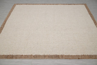 Natural Wool Jute Ivory Solid Plain High Quality Hand Woven Premium Quality Boho Style Rug, Moroccan Bohemian Decor Inspired- TN-95