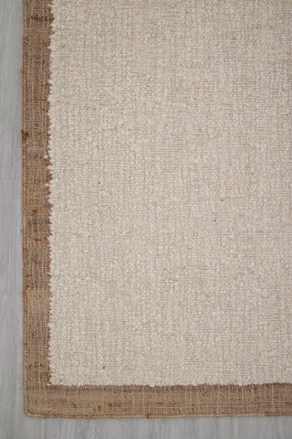Natural Wool Jute Ivory Solid Plain High Quality Hand Woven Premium Quality Boho Style Rug, Moroccan Bohemian Decor Inspired- TN-95