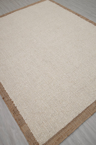 Natural Wool Jute Ivory Solid Plain High Quality Hand Woven Premium Quality Boho Style Rug, Moroccan Bohemian Decor Inspired- TN-95