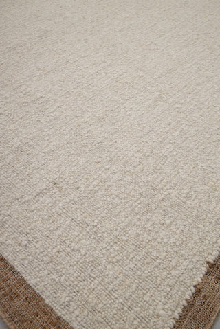 Natural Wool Jute Ivory Solid Plain High Quality Hand Woven Premium Quality Boho Style Rug, Moroccan Bohemian Decor Inspired- TN-95