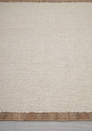 Natural Wool Jute Ivory Solid Plain High Quality Hand Woven Premium Quality Boho Style Rug, Moroccan Bohemian Decor Inspired- TN-95