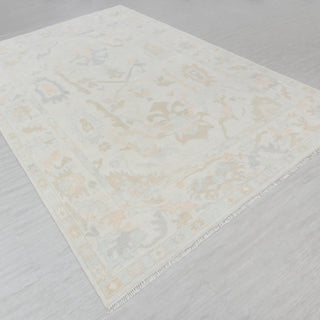12X12 Cream Modern Oushak Rug, Hand-Knotted Wool, Custom Size 1725
