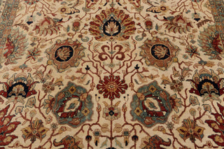9x12 Cream Navy Persian Design Hadji Jalili Hand Knotted Wool Rug, Classic Decor-5658