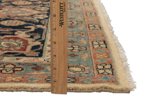 9x12 Cream Navy Persian Design Hadji Jalili Hand Knotted Wool Rug, Classic Decor-5658