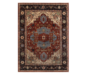8x10 Rust Navy Blue Serapi Heriz