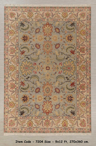 9x12 Grey Beige Retro Kerman Hand Knotted High Quality Wool Rug-7204