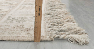 Natural Ivory Wool Moroccan Inspired Rug Hand Woven Bohemian Decor Inspired, Boho Scandinavian Decor-#AS-5