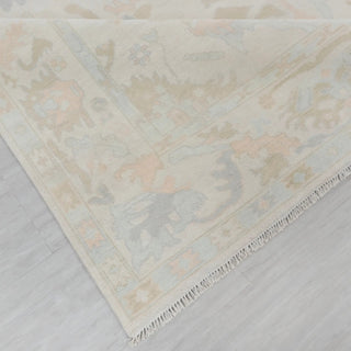 12X12 Cream Modern Oushak Rug, Hand-Knotted Wool, Custom Size 1725
