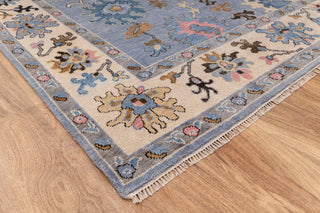 9x12 Blue Oushak Hand Knotted Turkish Style Rug, Colorful Oushak Modern Rugs, #8392