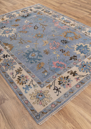 9x12 Blue Oushak Hand Knotted Turkish Style Rug, Colorful Oushak Modern Rugs, #8392