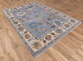 9x12 Blue Oushak Hand Knotted Turkish Style Rug, Colorful Oushak Modern Rugs, #8392