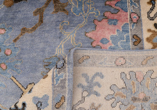 9x12 Blue Oushak Hand Knotted Turkish Style Rug, Colorful Oushak Modern Rugs, #8392