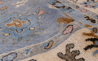 9x12 Blue Oushak Hand Knotted Turkish Style Rug, Colorful Oushak Modern Rugs, #8392