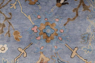 9x12 Blue Oushak Hand Knotted Turkish Style Rug, Colorful Oushak Modern Rugs, #8392