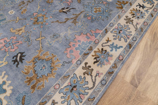 9x12 Blue Oushak Hand Knotted Turkish Style Rug, Colorful Oushak Modern Rugs, #8392