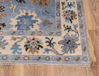 9x12 Blue Oushak Hand Knotted Turkish Style Rug, Colorful Oushak Modern Rugs, #8392